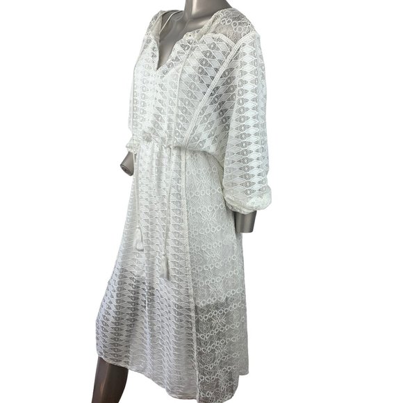 (SOLD)JCL PARIS | White Lace Boho Dress Small - Picture 8 of 9